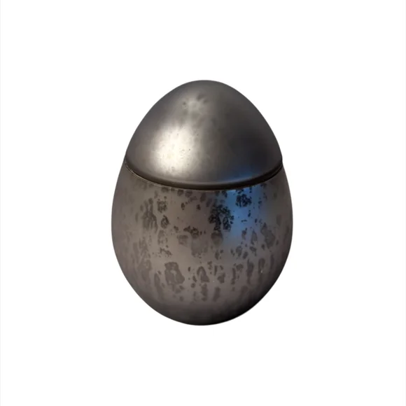 Silver Egg-Shaped Decorative Candle By SDS for HD - Picture 1 of 4